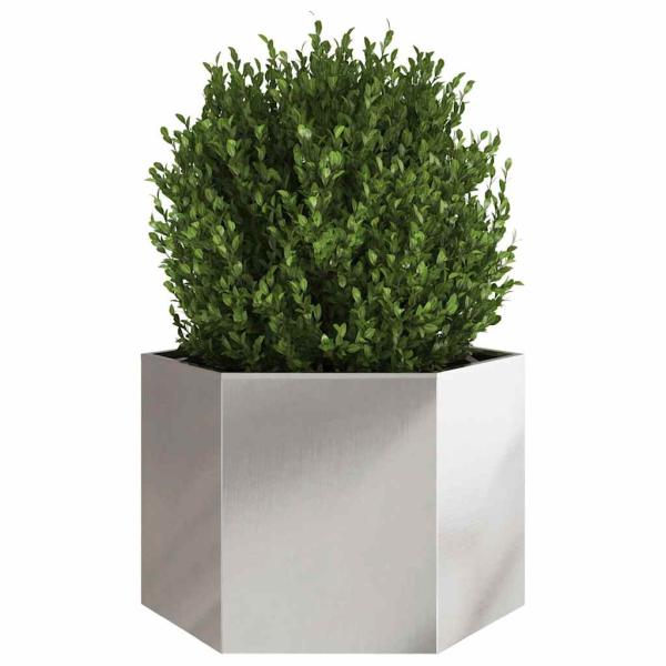 Pflanzkübel Sechseckig 69x60x45 Edelstahl