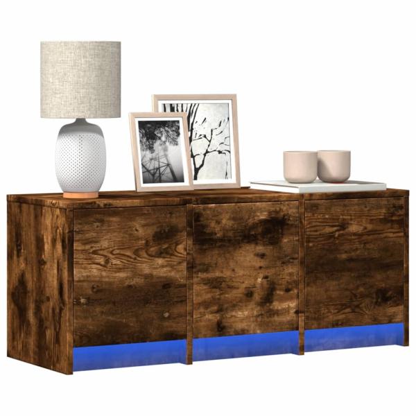 ARDEBO.de - TV-Schrank LED Räuchereiche 97x34x40 cm Holzwerkstoff