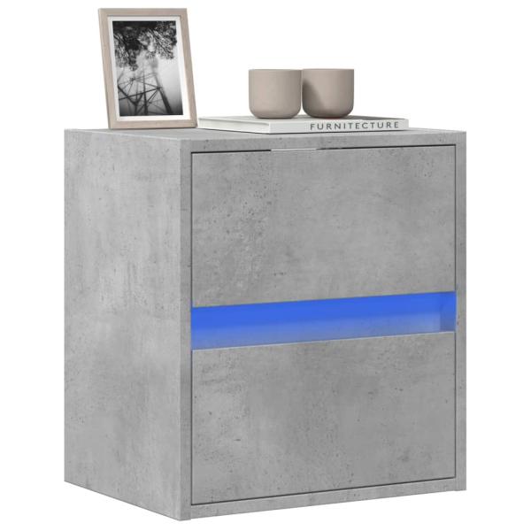 ARDEBO.de - TV-Wandschrank mit LED-Beleuchtung Betongrau 41x31x45 cm