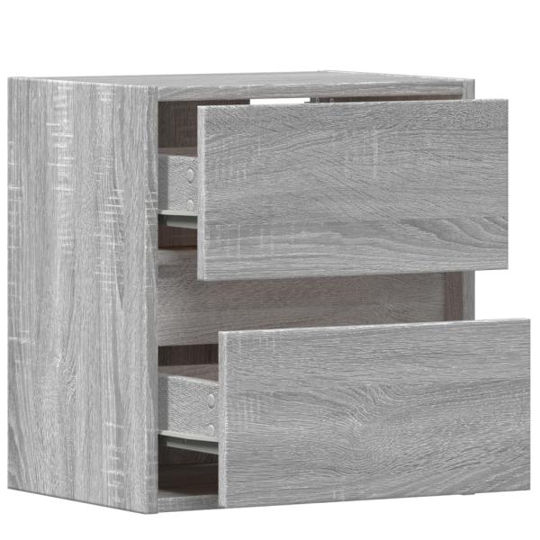 TV-Wandschränke LED-Beleuchtung 2 Stk. Grau Sonoma 41x31x45 cm