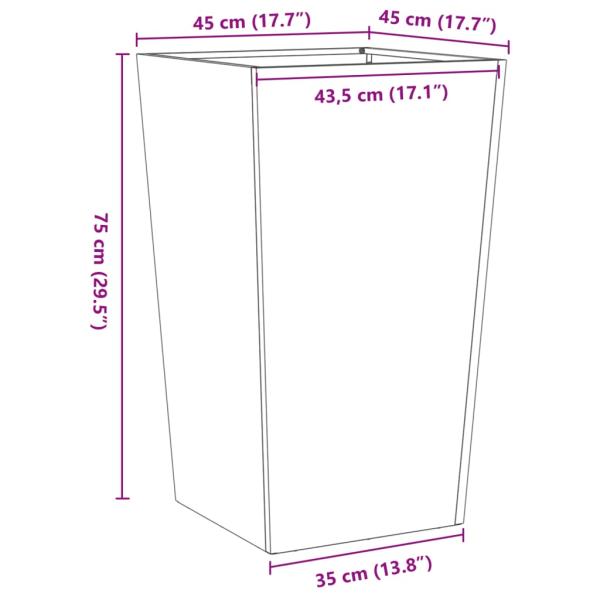 Pflanzkübel 2 Stk. 45x45x75 cm Verzinkter Stahl