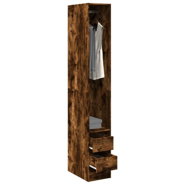 ARDEBO.de - Kleiderschrank Räuchereiche 30x50x200 cm Holzwerkstoff