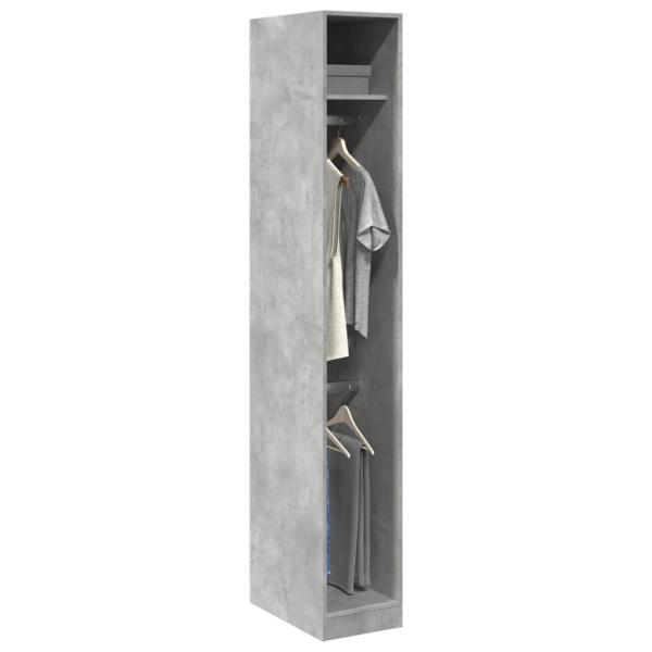 ARDEBO.de - Kleiderschrank Betongrau 30x50x200 cm Holzwerkstoff