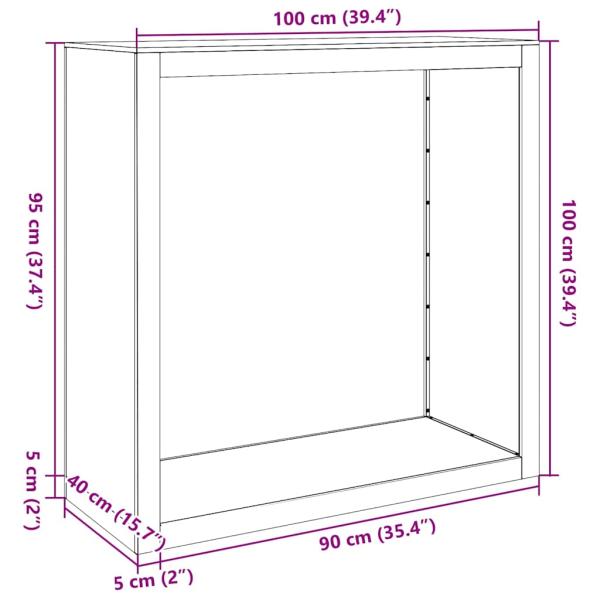 Brennholzregal 100x40x100 cm Cortenstahl
