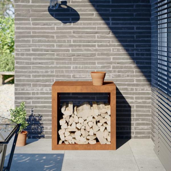 ARDEBO.de - Brennholzregal 60x40x60 cm Cortenstahl