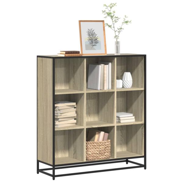 ARDEBO.de - Bücherregal Sonoma-Eiche 97,5x33x107,5 Holzwerkstoff und Metall