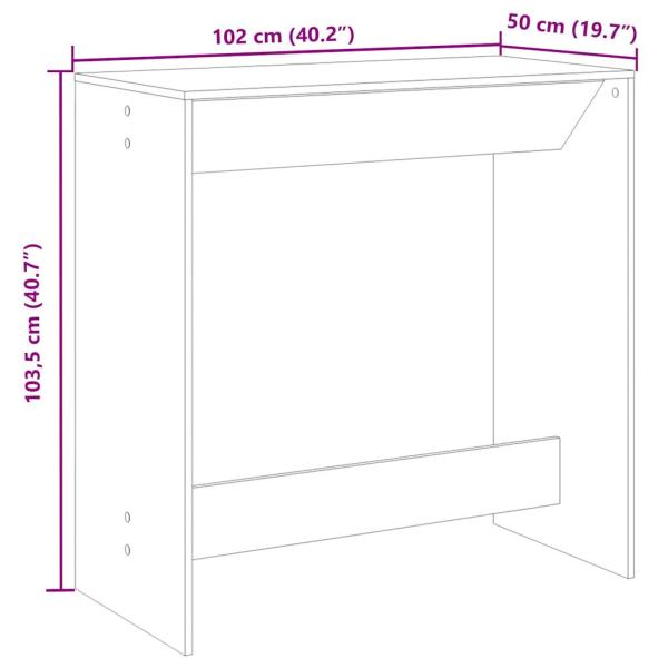 Bartisch Grau Sonoma 102x50x103,5 cm Holzwerkstoff