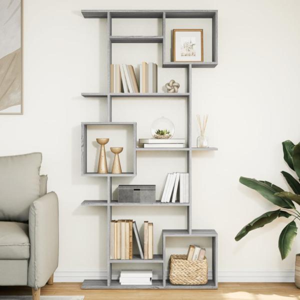 ARDEBO.de - Bücherregal Grau Sonoma 92x29x188 cm Holzwerkstoff