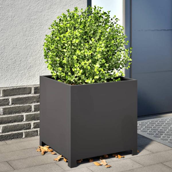ARDEBO.de - Pflanzkübel Schwarz 50x50x50 cm Stahl