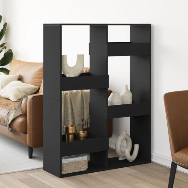 ARDEBO.de - Raumteiler Schwarz 100x33x135 cm Holzwerkstoff