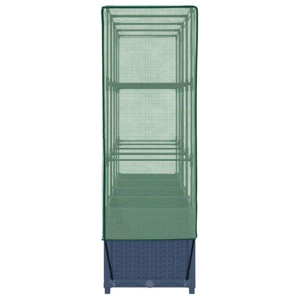 Hochbeet mit Gewächshaus-Aufsatz Rattan-Optik 160x40x138 cm