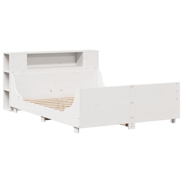 ARDEBO.de - Massivholzbett ohne Matratze Weiß 140x190 cm Kiefernholz