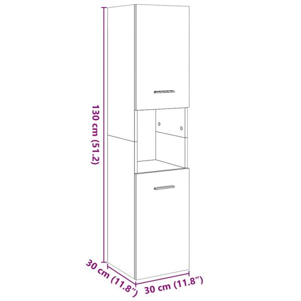Bad-Hängeschrank Artisan-Eiche 30x30x130 cm Holzwerkstoff