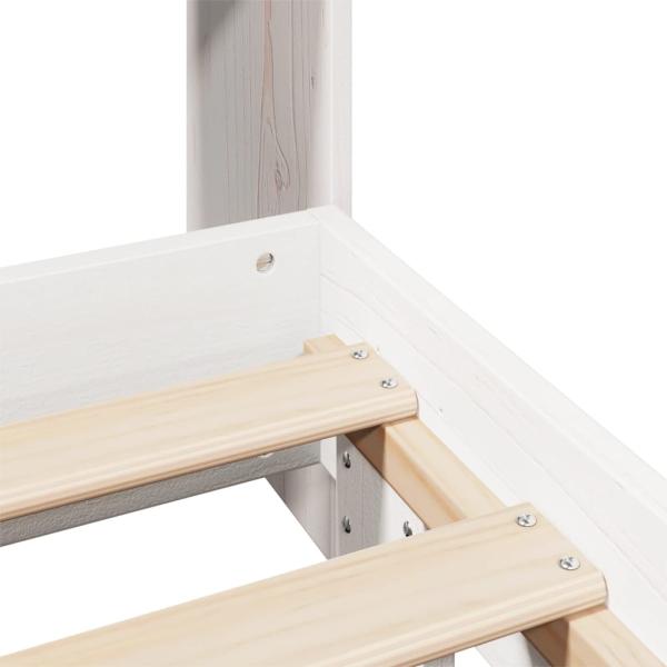 Massivholzbett ohne Matratze Weiß 140x200 cm Kiefernholz