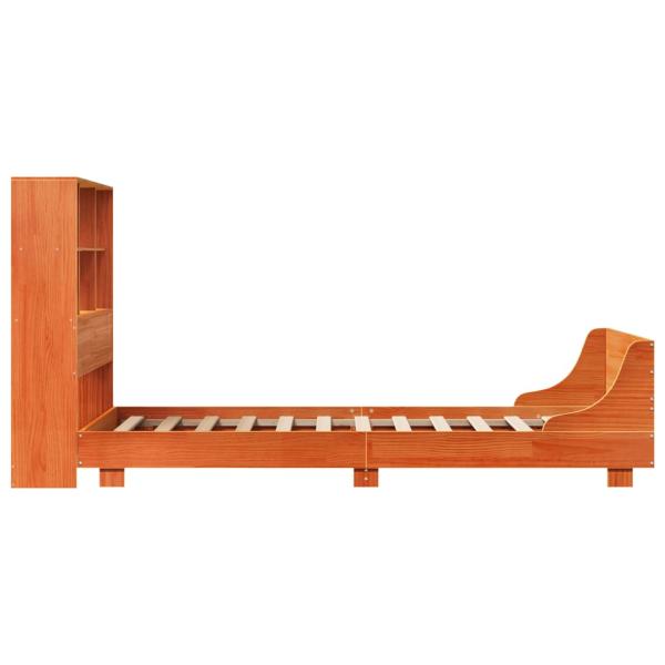 Massivholzbett ohne Matratze Wachsbraun 75x190 cm Kiefernholz