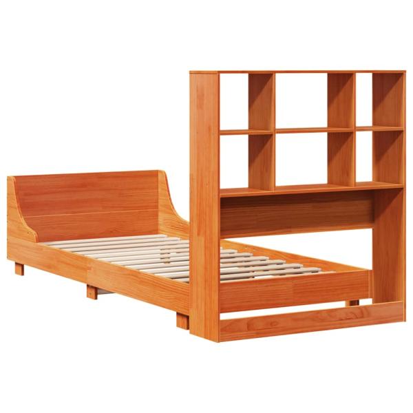 Massivholzbett ohne Matratze Wachsbraun 75x190 cm Kiefernholz