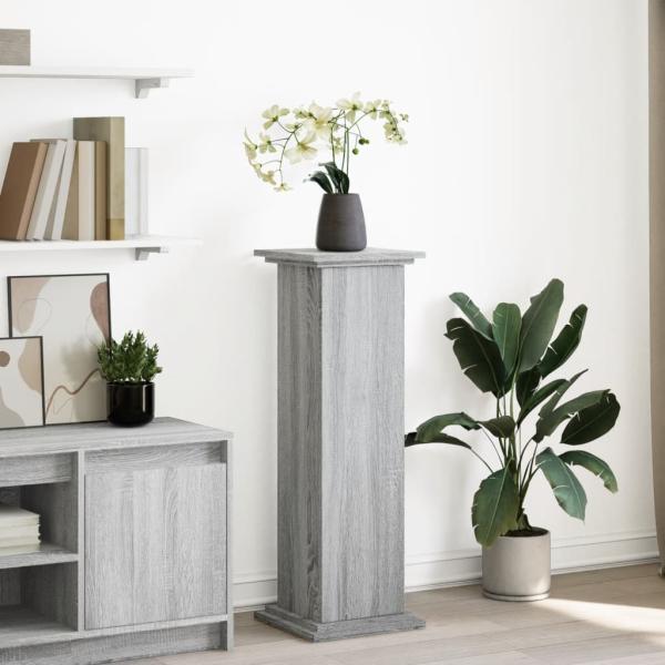ARDEBO.de - Postament mit Stauraum Grau Sonoma 31x30x90 cm Holzwerkstoff