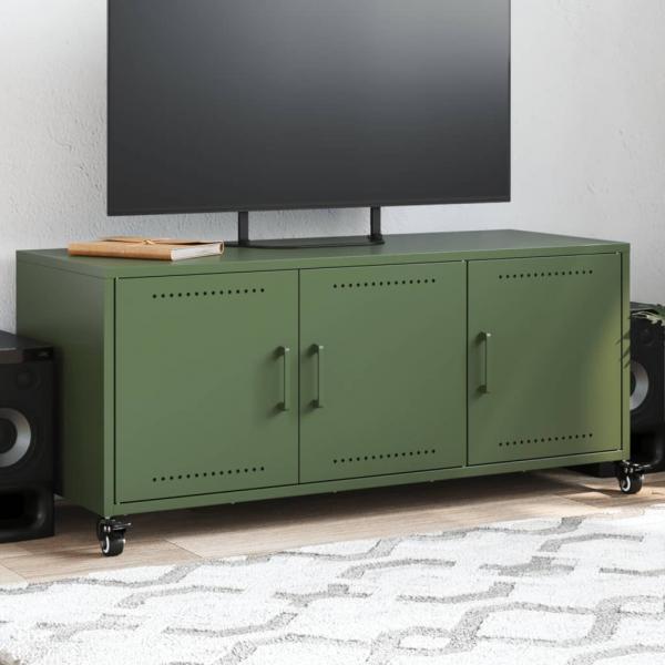 ARDEBO.de - TV-Schrank Olivgrün 100,5x39x43,5 cm Stahl