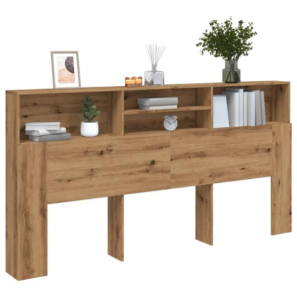 ARDEBO.de - Bett-Kopfteil mit Ablagen Artisan-Eiche 200x19x103,5 cm