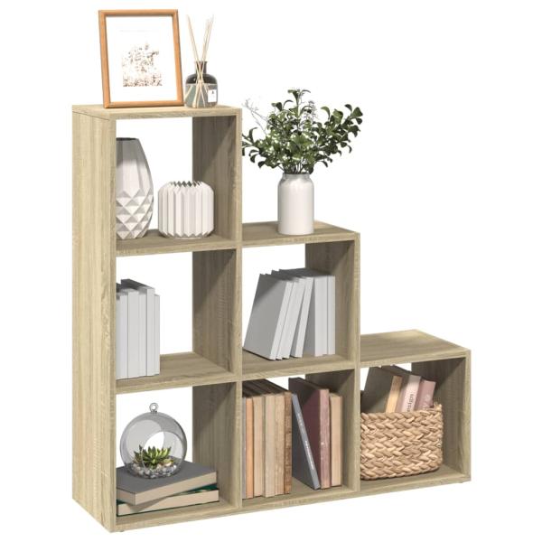 ARDEBO.de - Raumteiler-Bücherregal 3 Etagen Sonoma-Eiche 99x29x99 cm