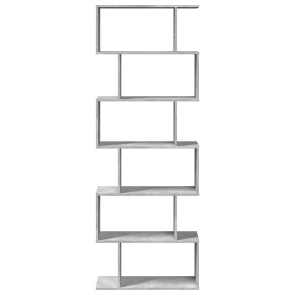 Raumteiler-Bücherregal 6 Etagen Betongrau 70x24x193 cm