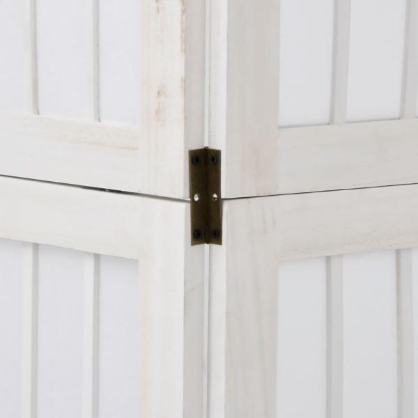 5-tlg. Raumteiler Weiß Massivholz Paulownia