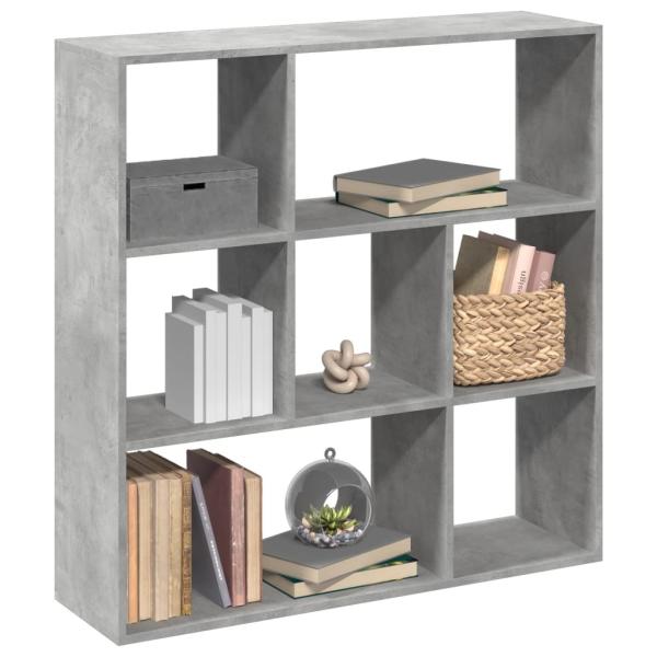 ARDEBO.de - Raumteiler-Bücherregal Betongrau 102x29x103,5 cm Holzwerkstoff