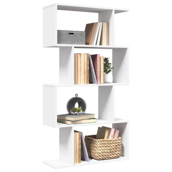 ARDEBO.de - Raumteiler-Bücherregal 4 Böden Weiß 70x24x129 cm Holzwerkstoff