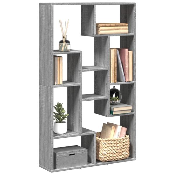 ARDEBO.de - Bücherregal Grau Sonoma 72x20x120 cm Holzwerkstoff