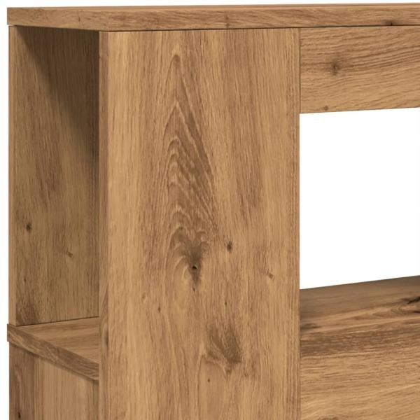 LED-Kopfteil Artisan-Eiche 140x18,5x103,5 cm Holzwerkstoff