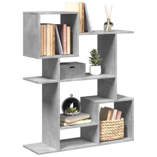 ARDEBO.de - Raumteiler-Bücherregal Betongrau 92x29x112 cm Holzwerkstoff