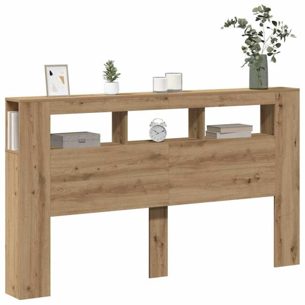 LED-Kopfteil Artisan-Eiche 180x18,5x103,5 cm Holzwerkstoff