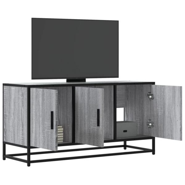 ARDEBO.de - TV-Schrank Grau Sonoma 100x35x50 cm Holzwerkstoff und Metall