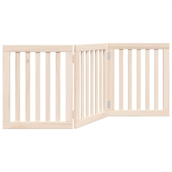 3-tlg. Hundetor Faltbar 150 cm Pappelholz