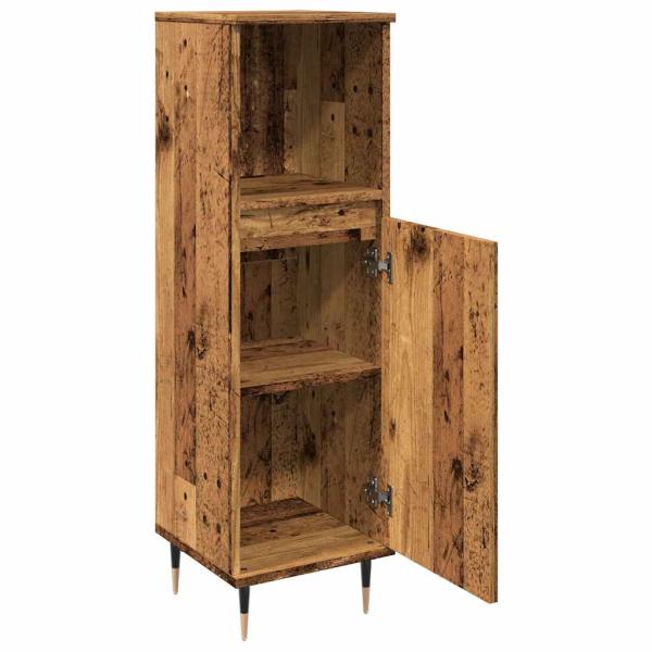 Badschrank Altholz-Optik 30x30x100 cm Holzwerkstoff