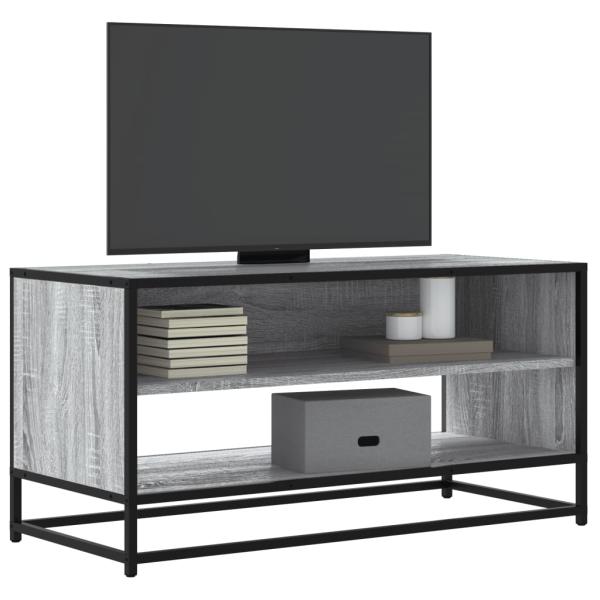 ARDEBO.de - TV-Schrank Grau Sonoma 91x40x46 cm Holzwerkstoff und Metall