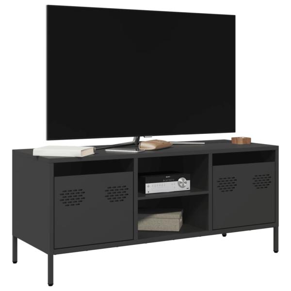 ARDEBO.de - TV-Schrank Schwarz 101,5x39x43,5 cm Kaltgewalzter Stahl
