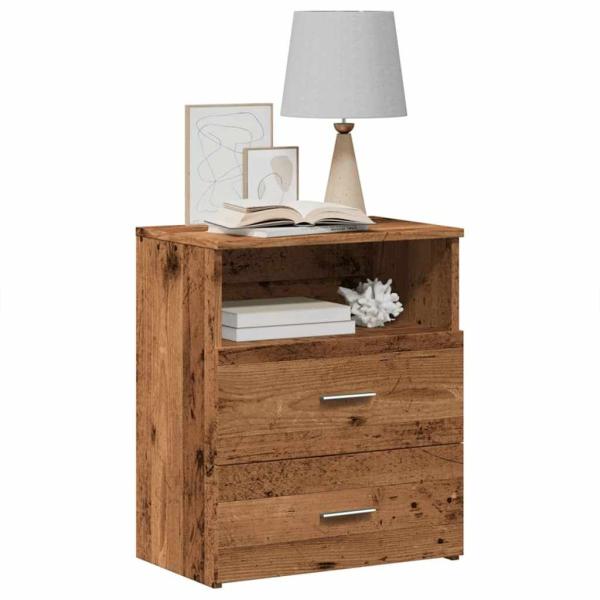 ARDEBO.de - Nachttisch Altholz-Optik 50x32x60 cm Holzwerkstoff