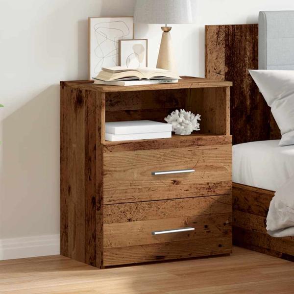 Nachttisch Altholz-Optik 50x32x60 cm Holzwerkstoff