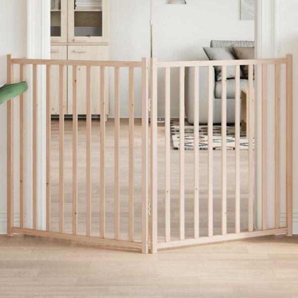 ARDEBO.de - 2-tlg. Hundetor Faltbar 160 cm Massivholz Tanne