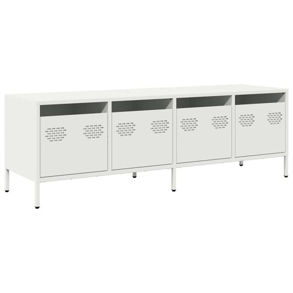 ARDEBO.de - TV-Schrank Weiß 135x39x43,5 cm Kaltgewalzter Stahl