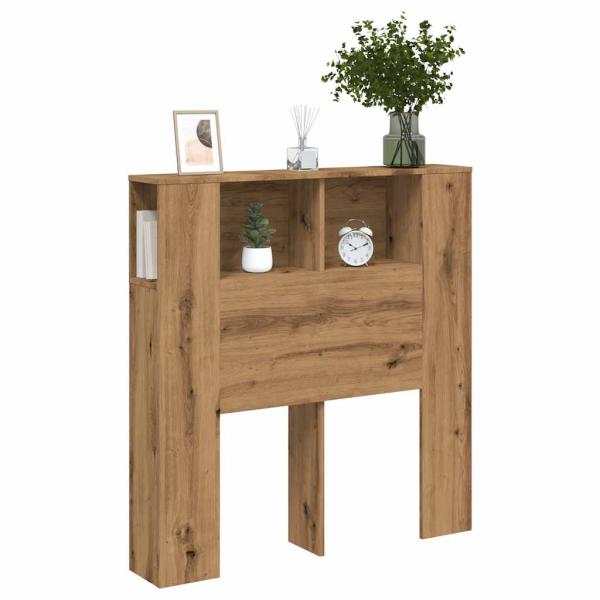 ARDEBO.de - Kopfteil mit Ablagen Artisan-Eiche 100x19x104,5cm Holzwerkstoff