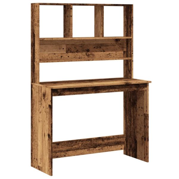 ARDEBO.de - Schreibtisch mit Regal Altholz-Optik 102x45x148cm Holzwerkstoff