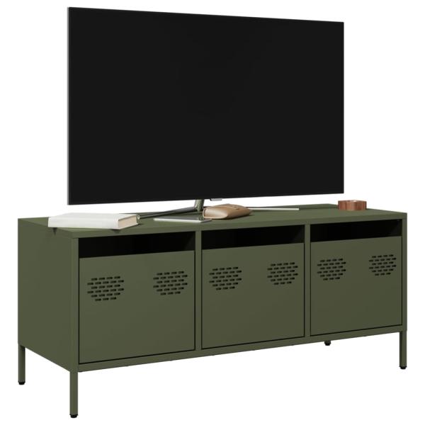 ARDEBO.de - TV-Schrank Olivgrün 101,5x39x43,5 cm Kaltgewalzter Stahl