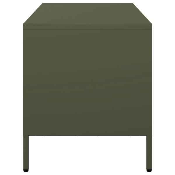 TV-Schrank Olivgrün 101,5x39x43,5 cm Kaltgewalzter Stahl