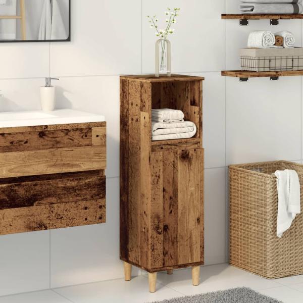 ARDEBO.de - Badschrank Altholz-Optik 30x30x100 cm Holzwerkstoff