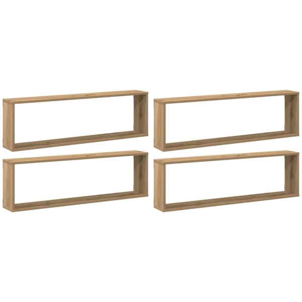 Würfel-Wandregale 4 Stk. Artisan-Eiche 100x15x30 Holzwerkstoff