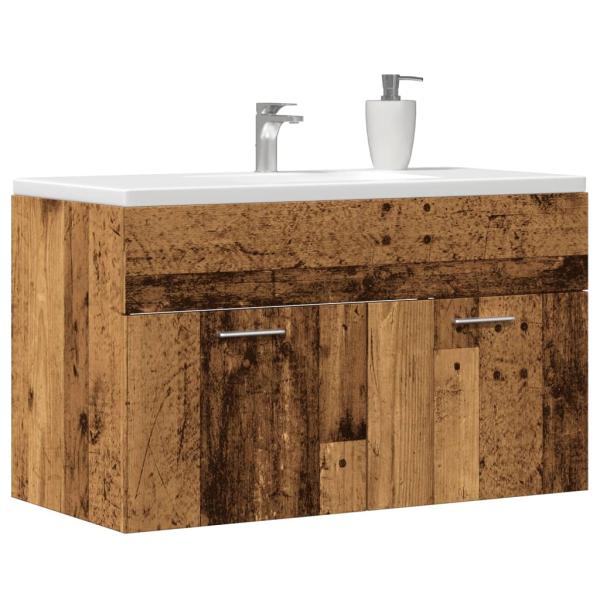 ARDEBO.de - Waschbeckenunterschrank Altholz-Optik 90x38,5x46 Holzwerkstoff