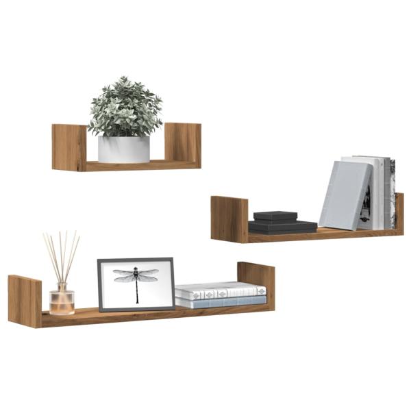 ARDEBO.de - Wandregale 3 Stk. Artisan-Eiche Holzwerkstoff