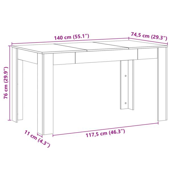 Esstisch Altholz-Optik 140x74,5x76 cm Holzwerkstoff